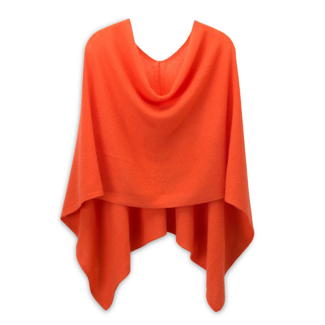 Cashmere Poncho - Orange